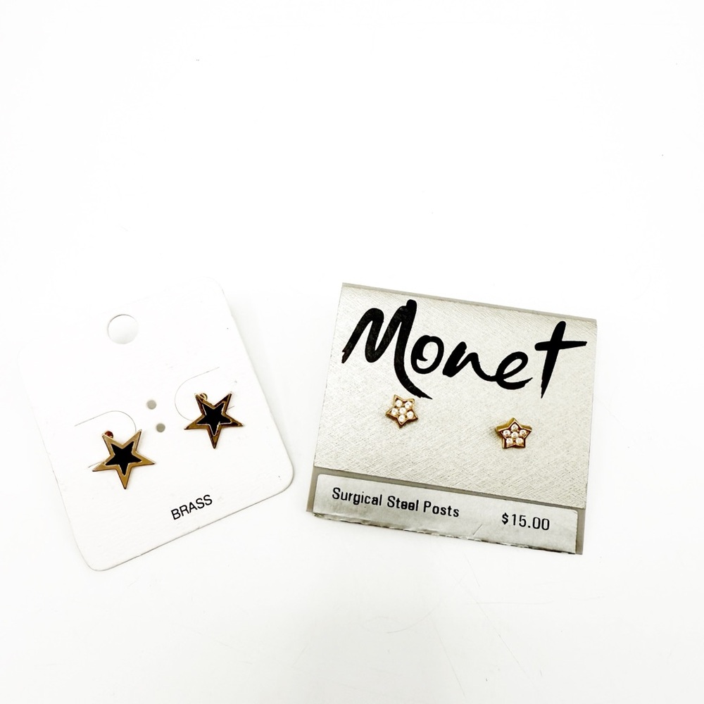 Monet & Unbranded Celestial Star Motif Stud Earrings, BRAND NEW